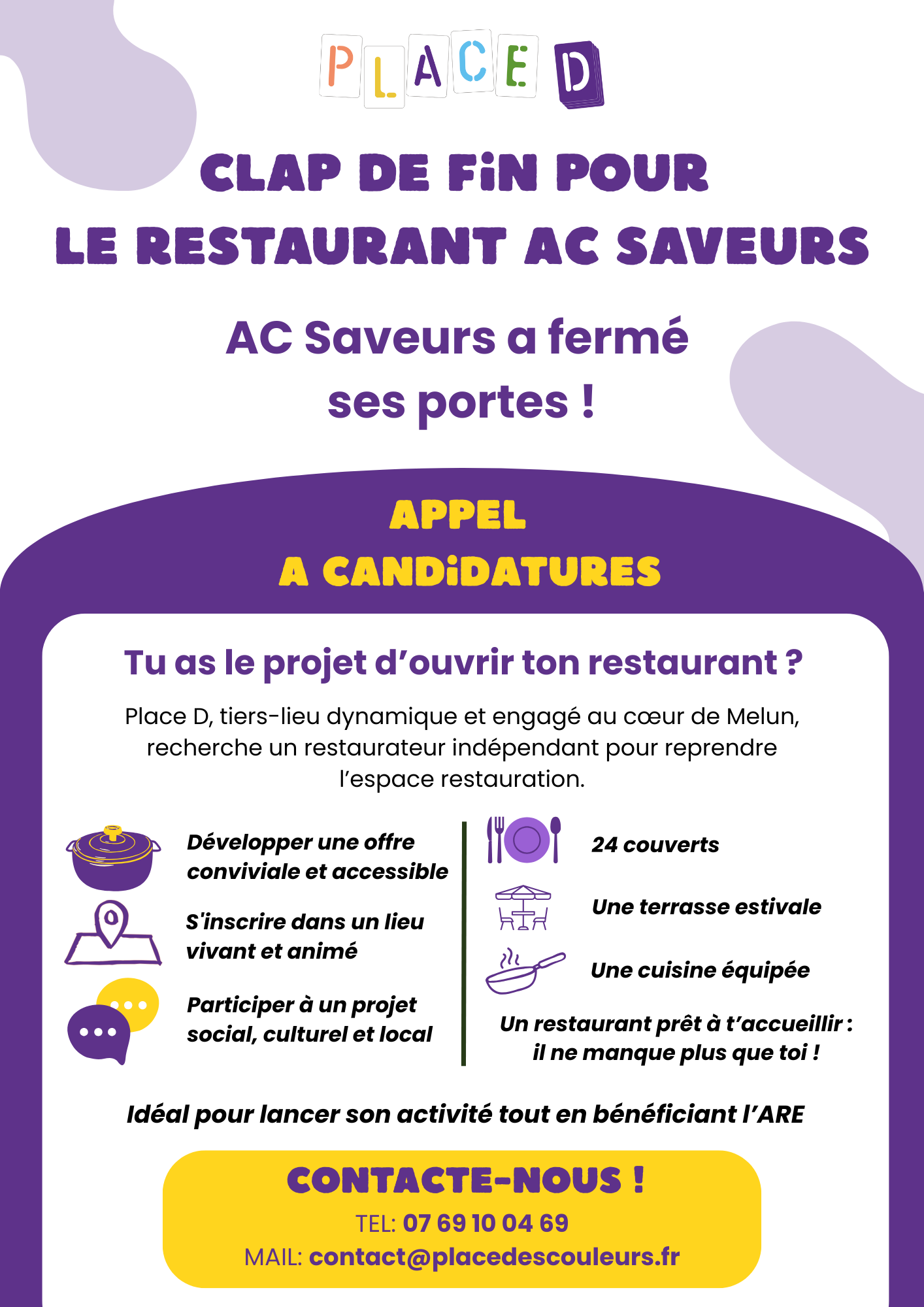 Appel à candidature pour le restaurant